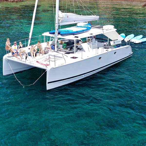 sous le catamaran à Marseille